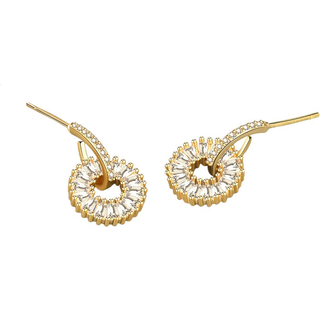 Cubic Synthetic Zircon Earrings |Gold Plated