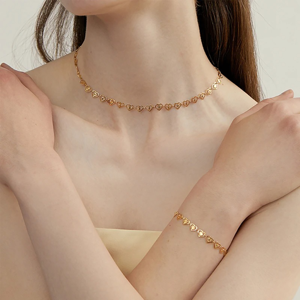 Plated Hollow Heart Bracelets |Gold Plated - Image 6