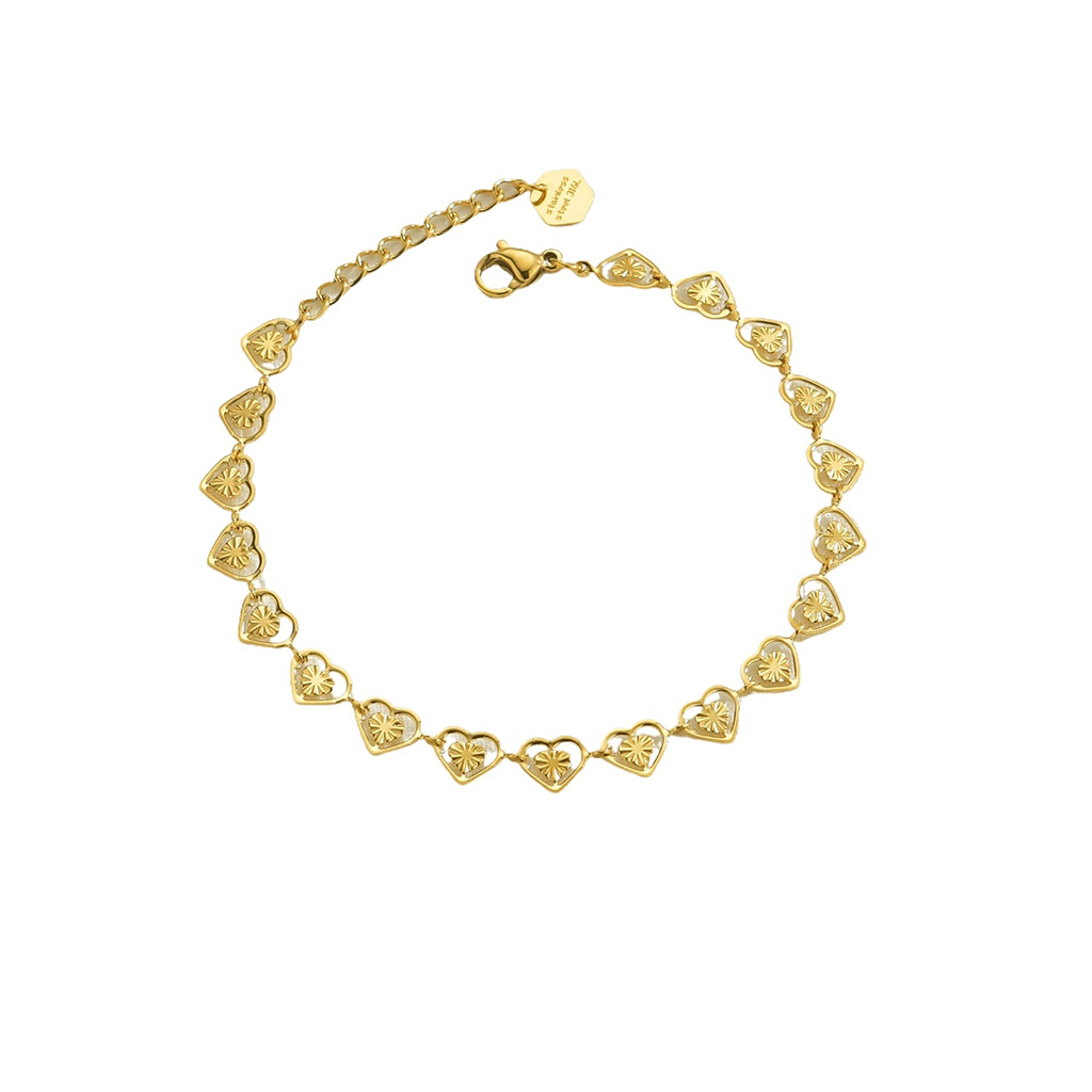 Plated Hollow Heart Bracelets |Gold Plated