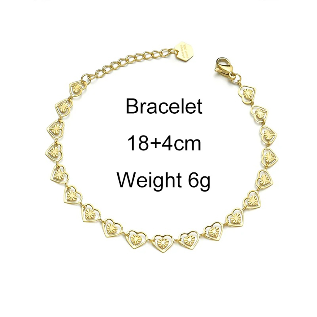 Plated Hollow Heart Bracelets |Gold Plated - Image 5