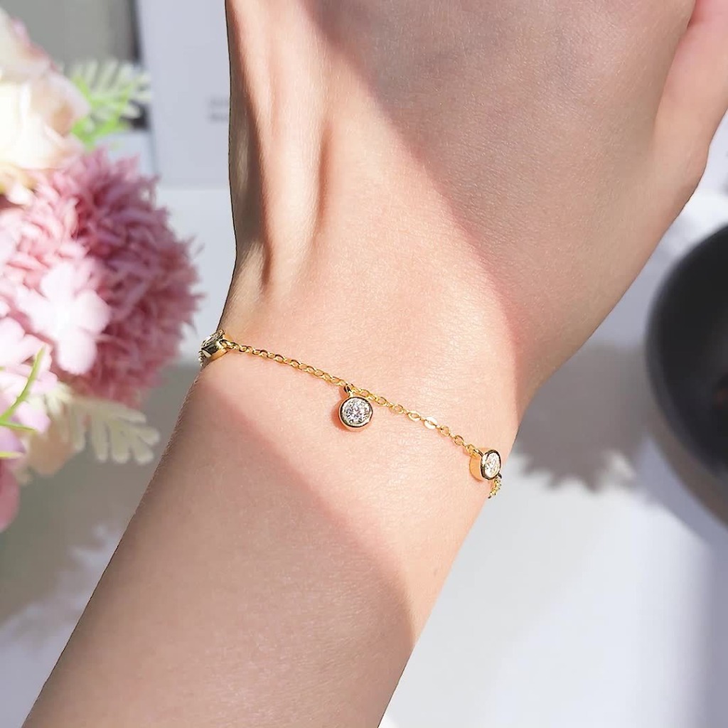 Elegant 4mm Moissanite Bracelets |Glod Plated - Image 2