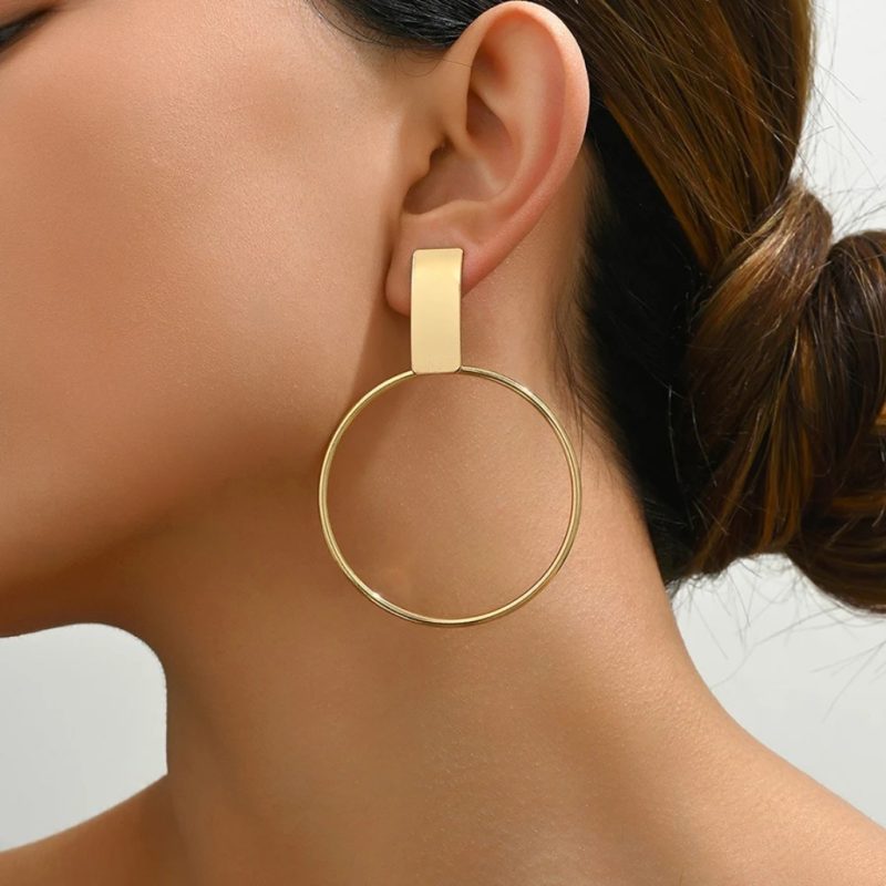 Circle Ear Clips Earrings |Gold Plated