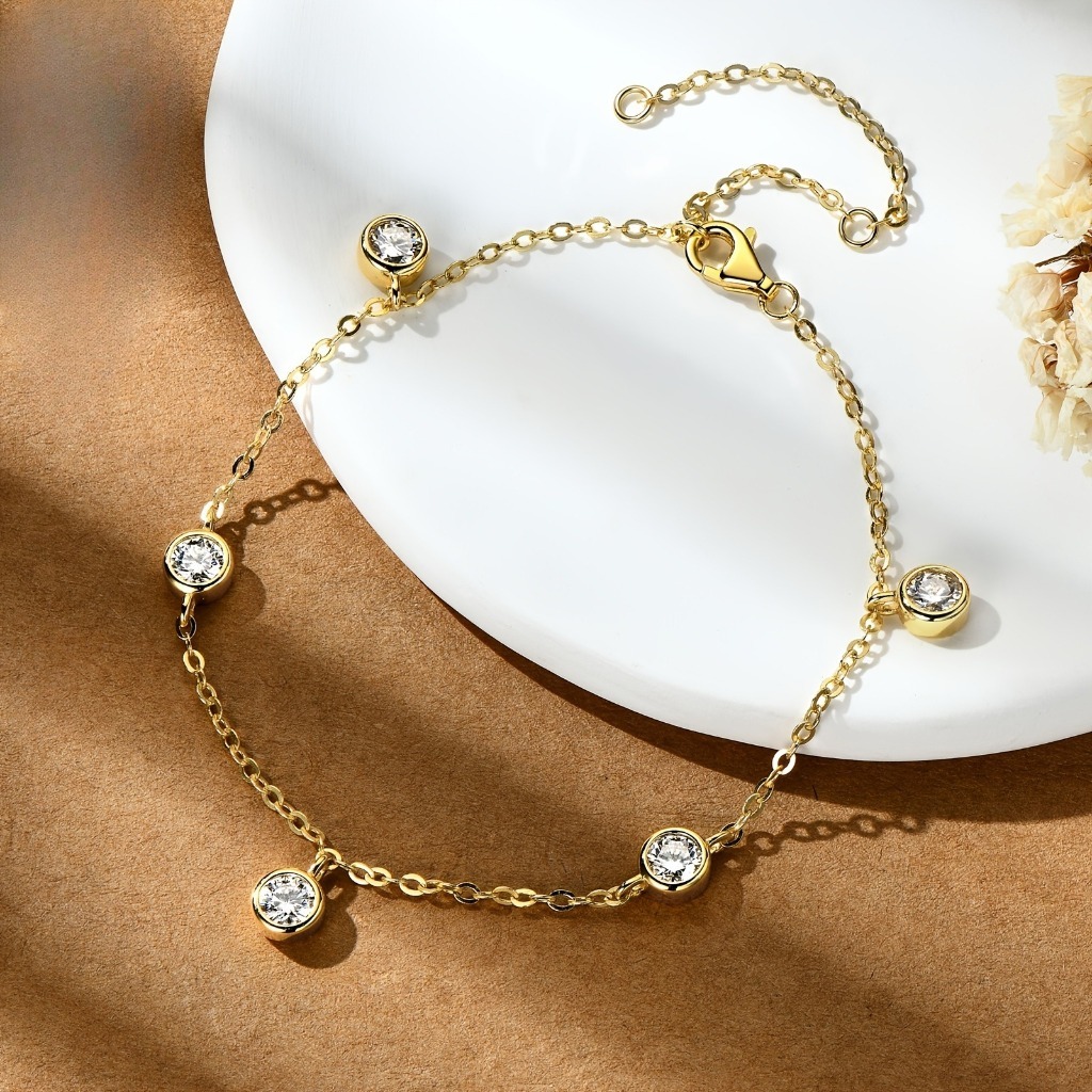 Elegant 4mm Moissanite Bracelets |Glod Plated - Image 8