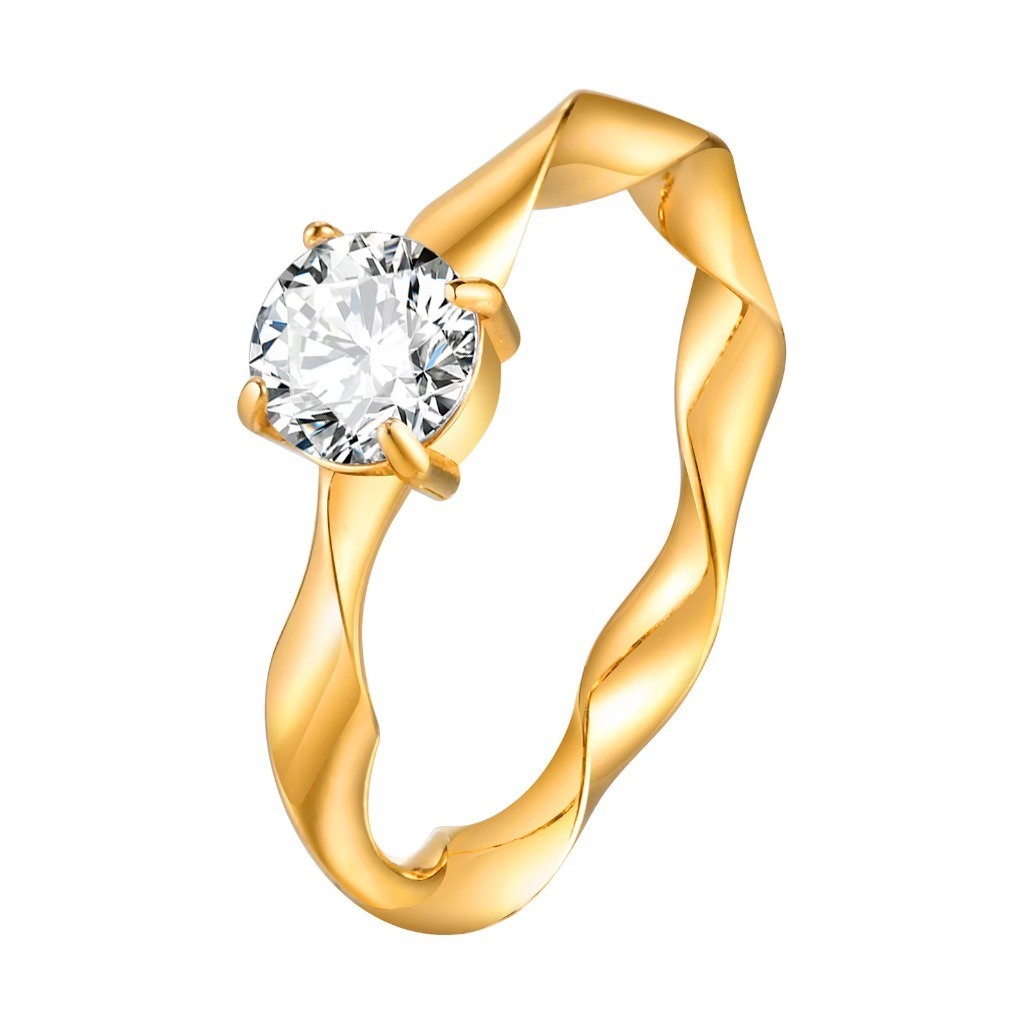 Engagement Zirconia Wedding Ring |Gold Plated