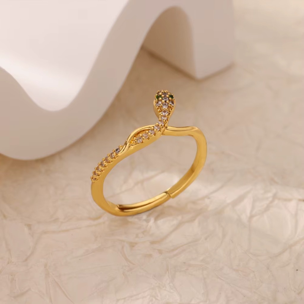 Luxury Zircon Adjustable Snake Ring |Gloden - Image 2