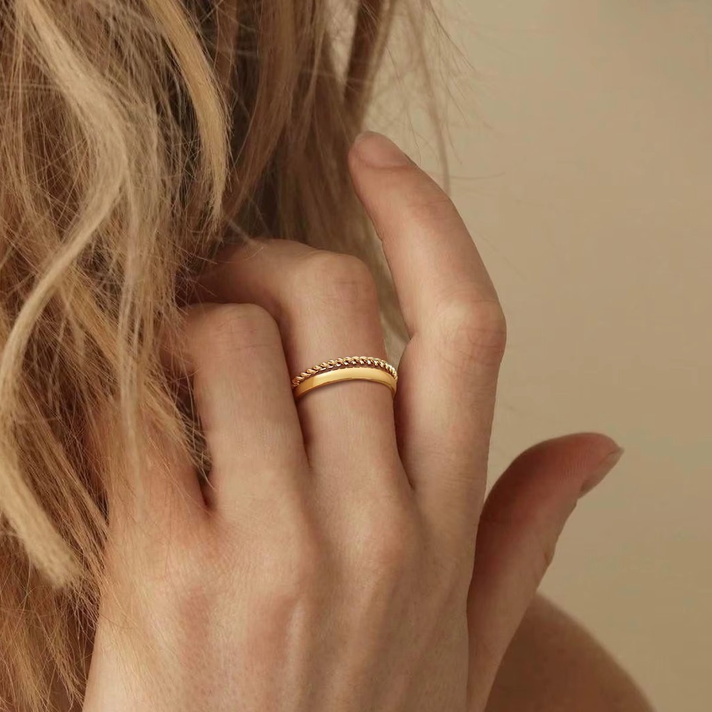 Minimalist 2mm Stacking Ring Sets |Golden - Image 2