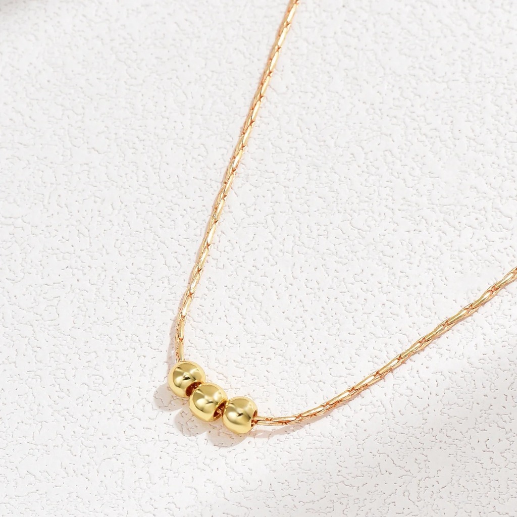 Three Golden Beans Necklaces |Gold Color - Image 4