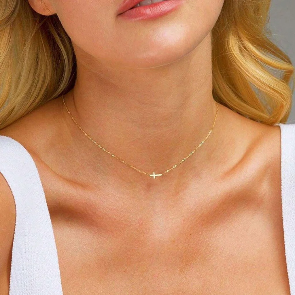 Vintage Cross Pendant Necklace |Gold Plated - Image 3