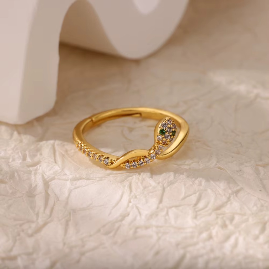 Luxury Zircon Adjustable Snake Ring |Gloden - Image 3