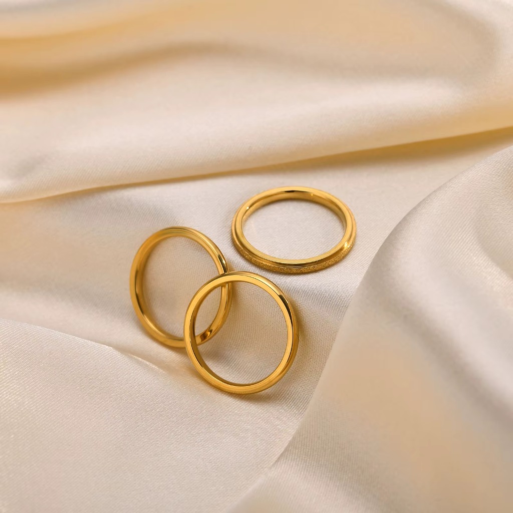 Stylish 3 PCS Sets Stacked Ring |Glod Plated - Image 4