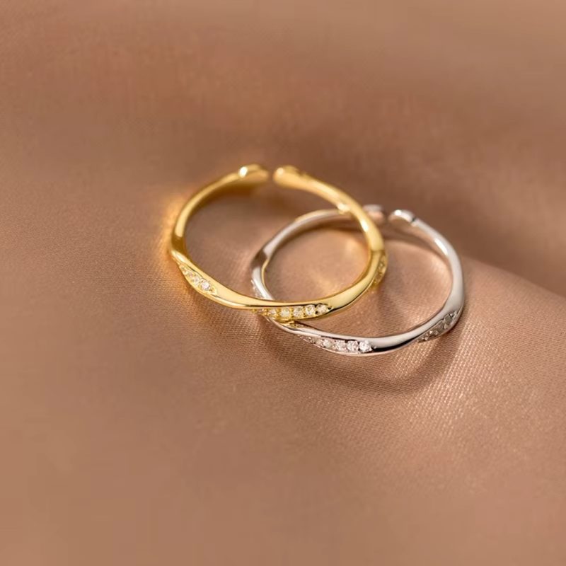 Shiny Zircon Adjustable Luxury Ring |Gold Plated