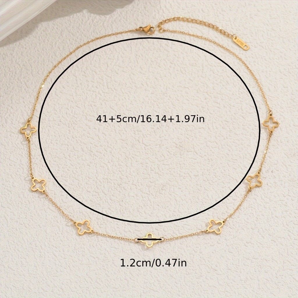 Minimalist French Clover Necklace |Gloden - Image 4