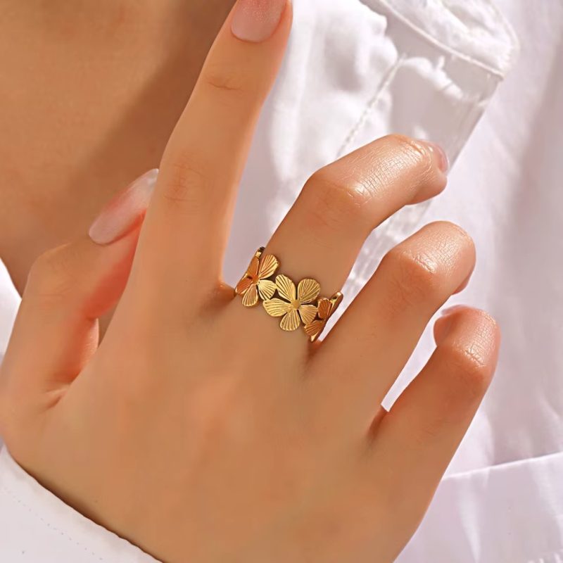 Vintage Floral Ring for Women |Gold Planted