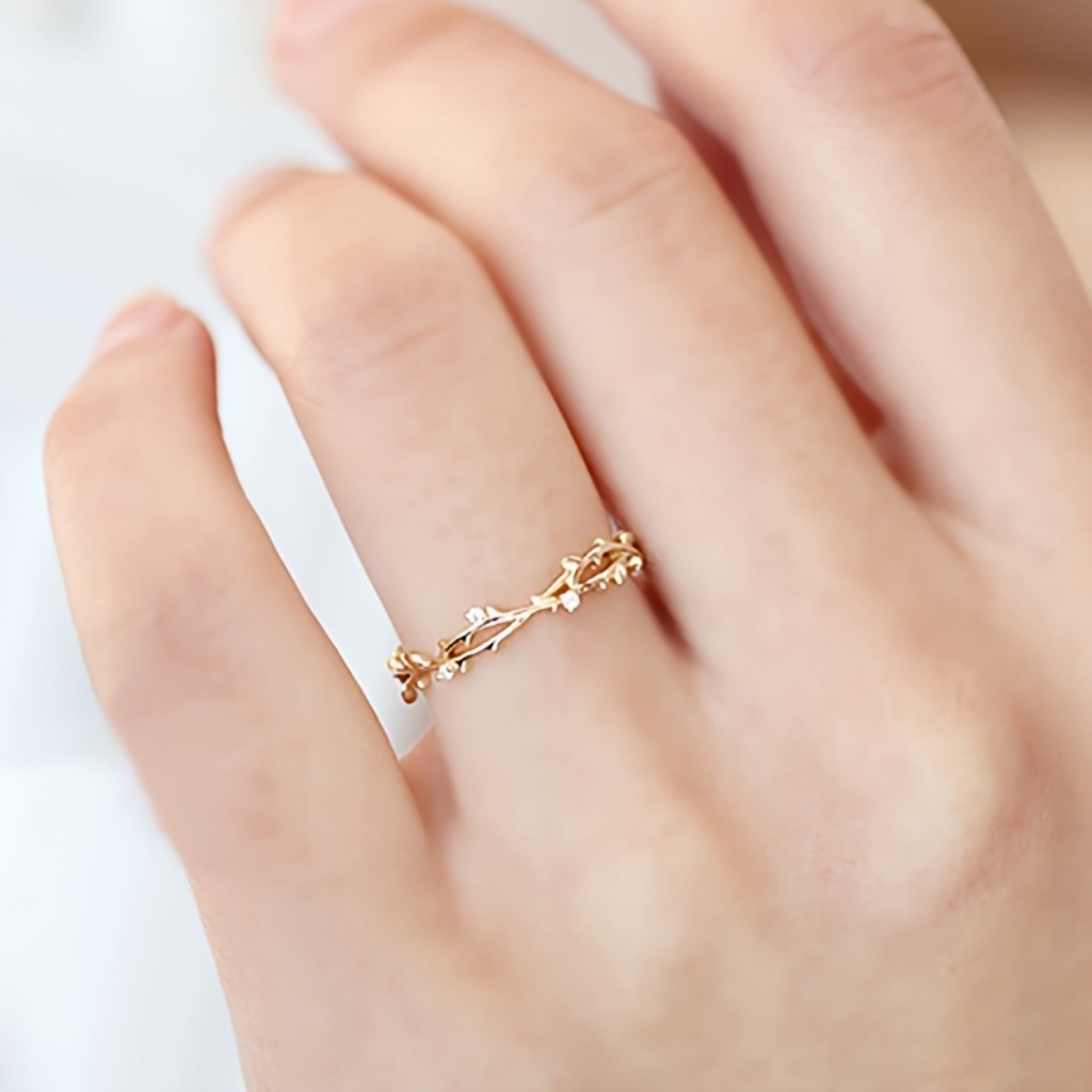 Elegant French Corolla Zirconia Ring |Goden Plated - Image 3