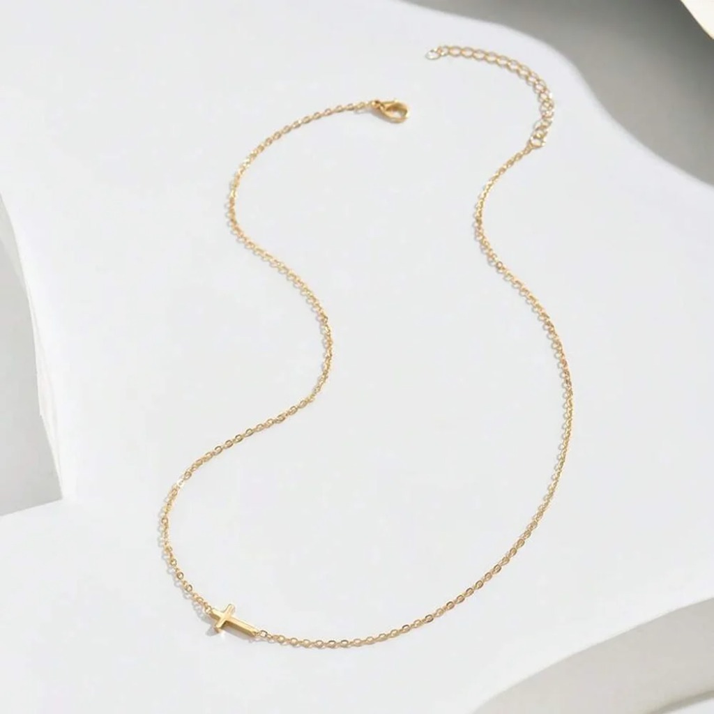 Vintage Cross Pendant Necklace |Gold Plated - Image 4