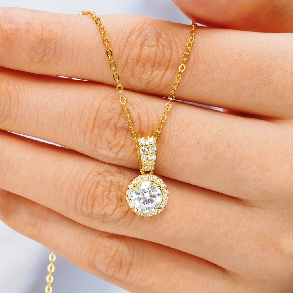 1 Ctw Morganite Pendant Necklace |Golden - Image 3