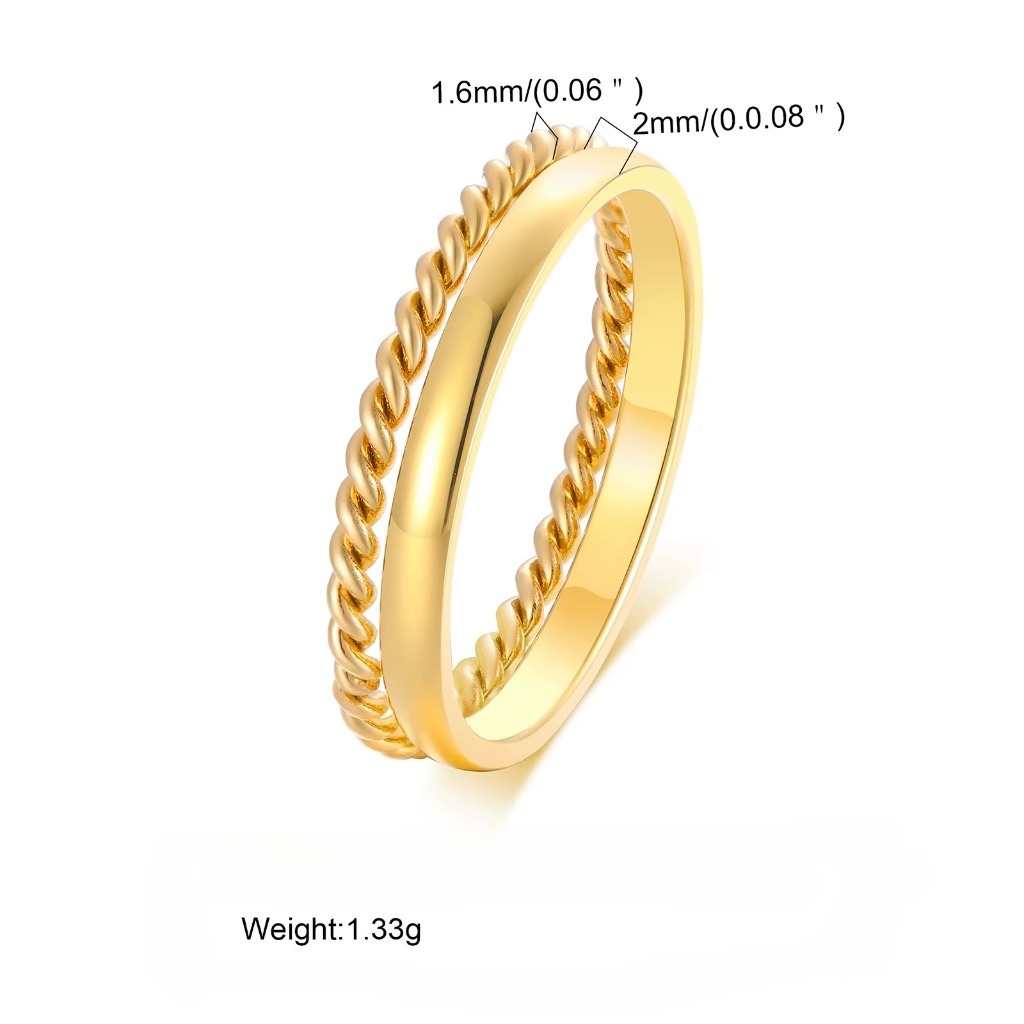 Minimalist 2mm Stacking Ring Sets |Golden - Image 4