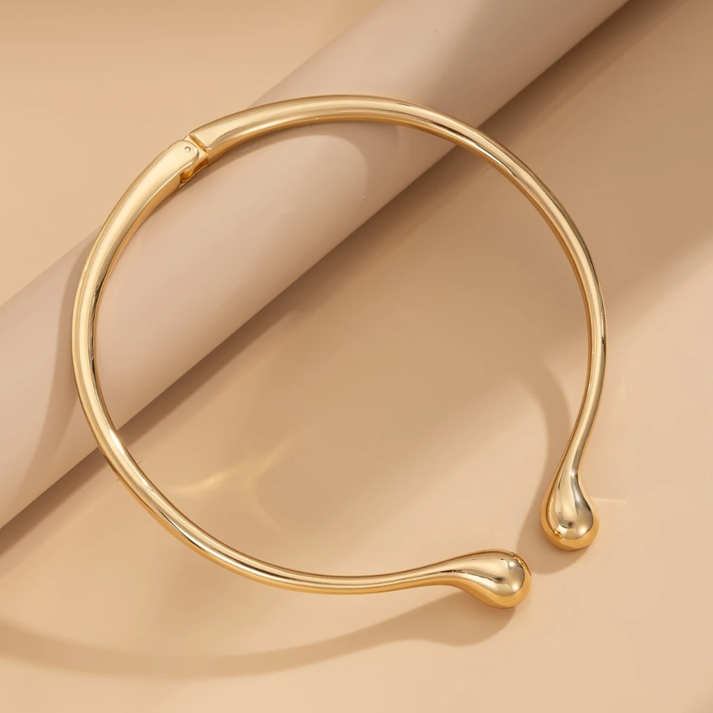 Minimalist Water Drop Choker Necklace |Golden - Image 4