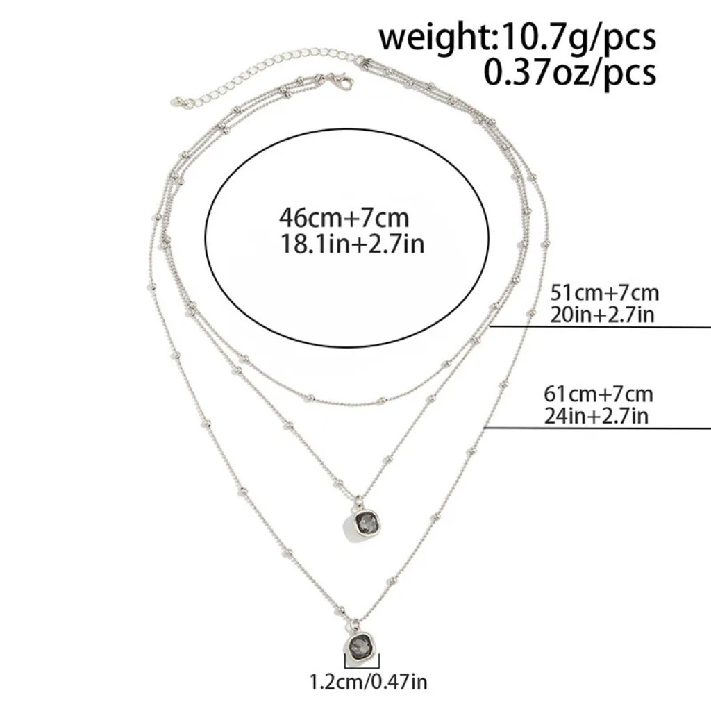 Vintage Shiny Pendant Necklace |Silvery - Image 5