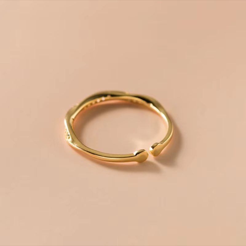 Shiny Zircon Adjustable Luxury Ring |Gold Plated