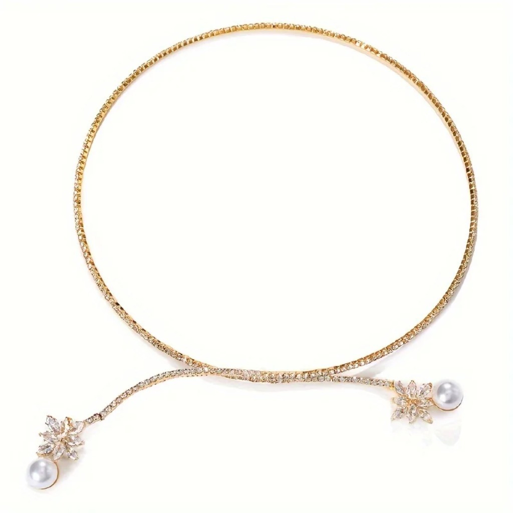 Vintage Pearl Zirconia Pendant Necklace |White - Image 5