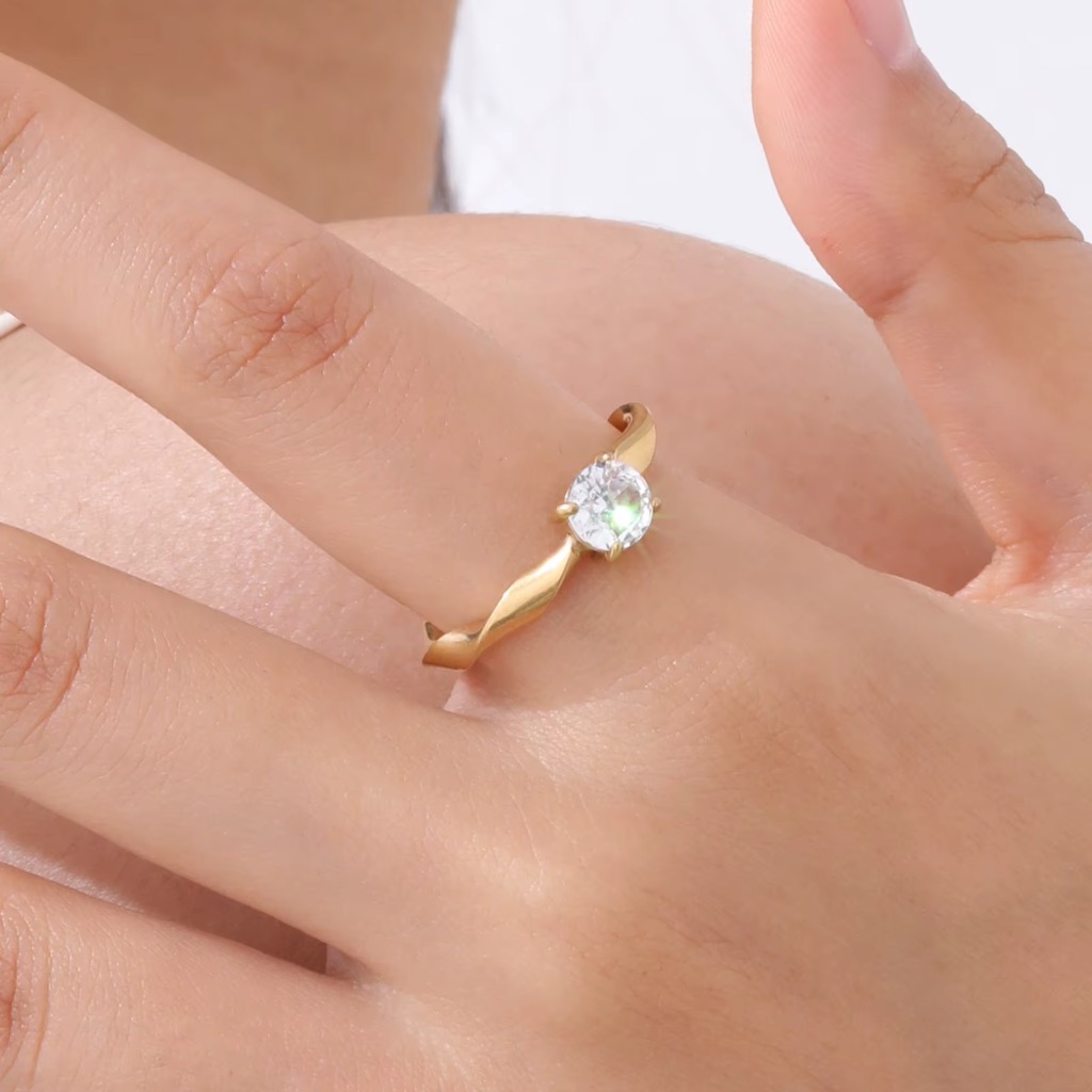 Engagement Zirconia Wedding Ring |Gold Plated - Image 6