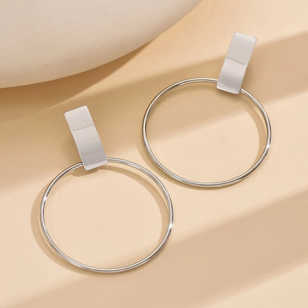 Circle Ear Clips Earrings |Gold Plated - Image 5