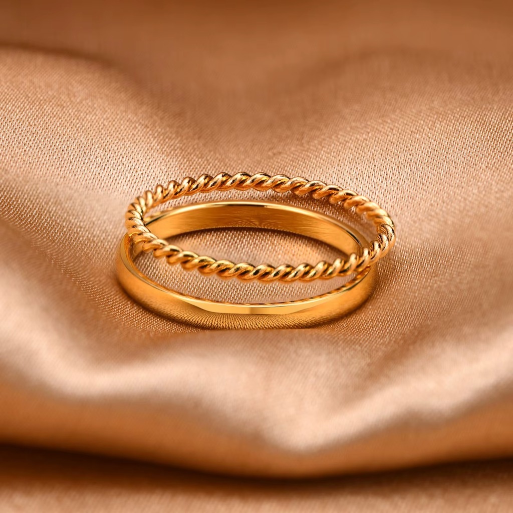 Minimalist 2mm Stacking Ring Sets |Golden - Image 3