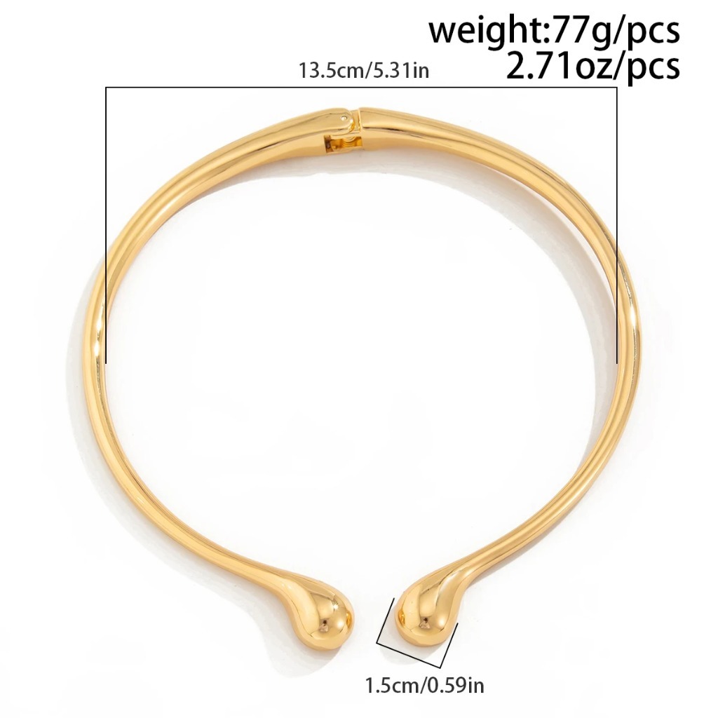 Minimalist Water Drop Choker Necklace |Golden - Image 5