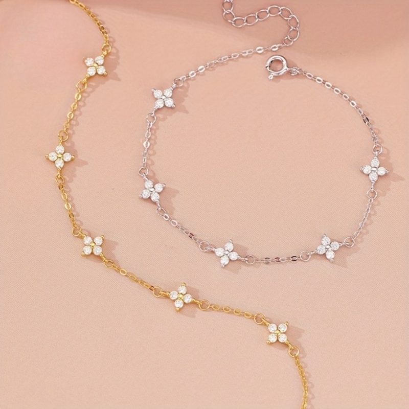 Elegant Mini Clover 3mm Bracelets | Silvery