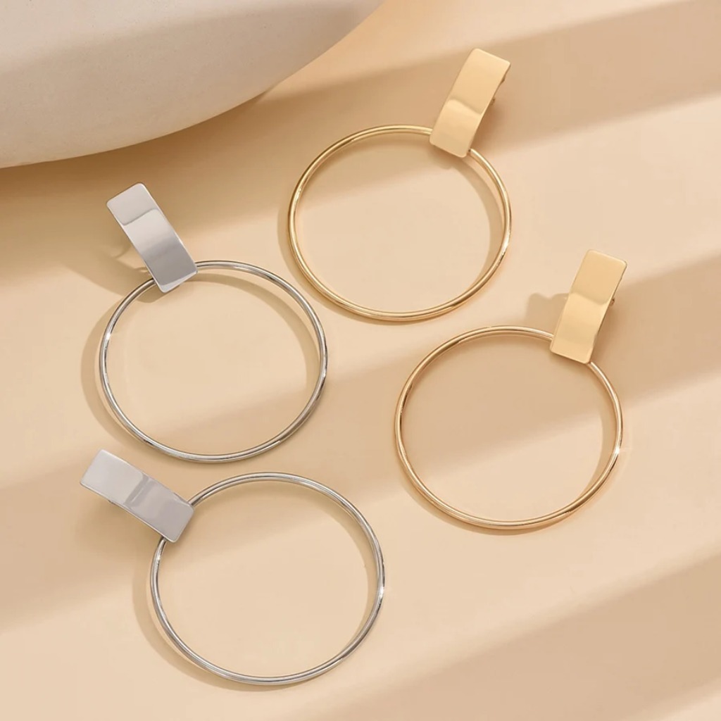 Circle Ear Clips Earrings |Gold Plated - Image 6