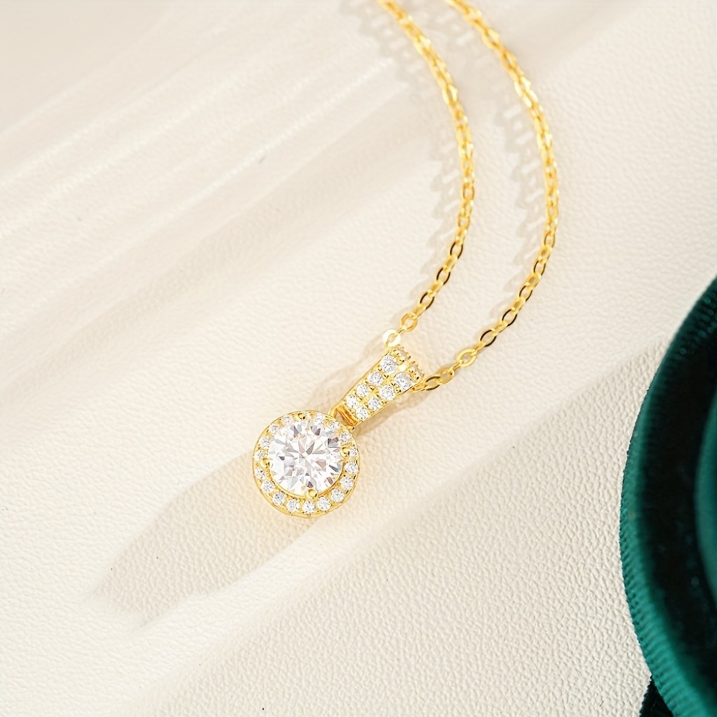 1 Ctw Morganite Pendant Necklace |Golden - Image 5