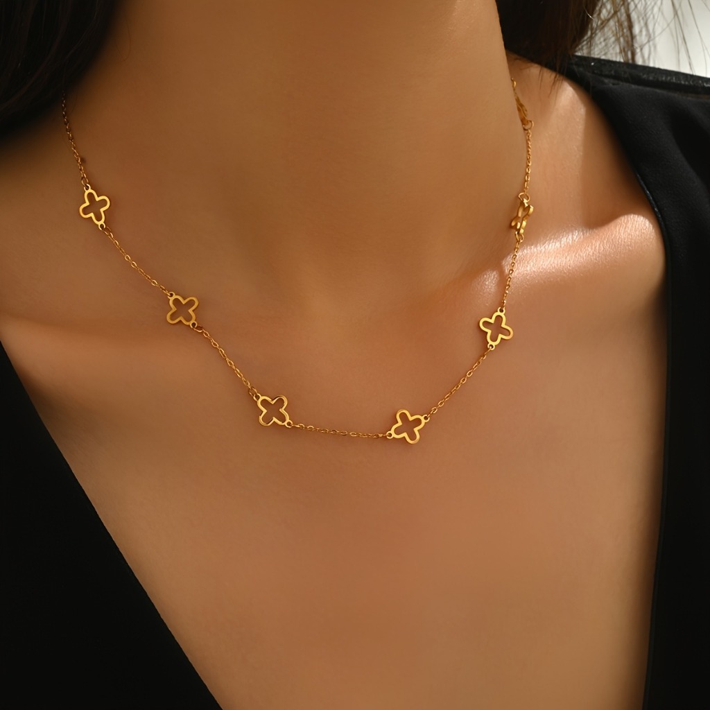 Minimalist French Clover Necklace |Gloden - Image 2
