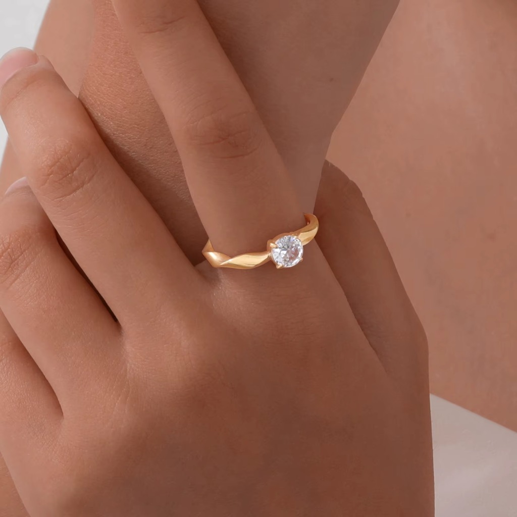 Engagement Zirconia Wedding Ring |Gold Plated - Image 7