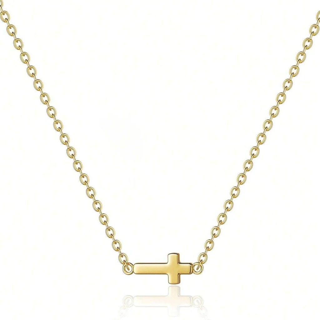 Vintage Cross Pendant Necklace |Gold Plated