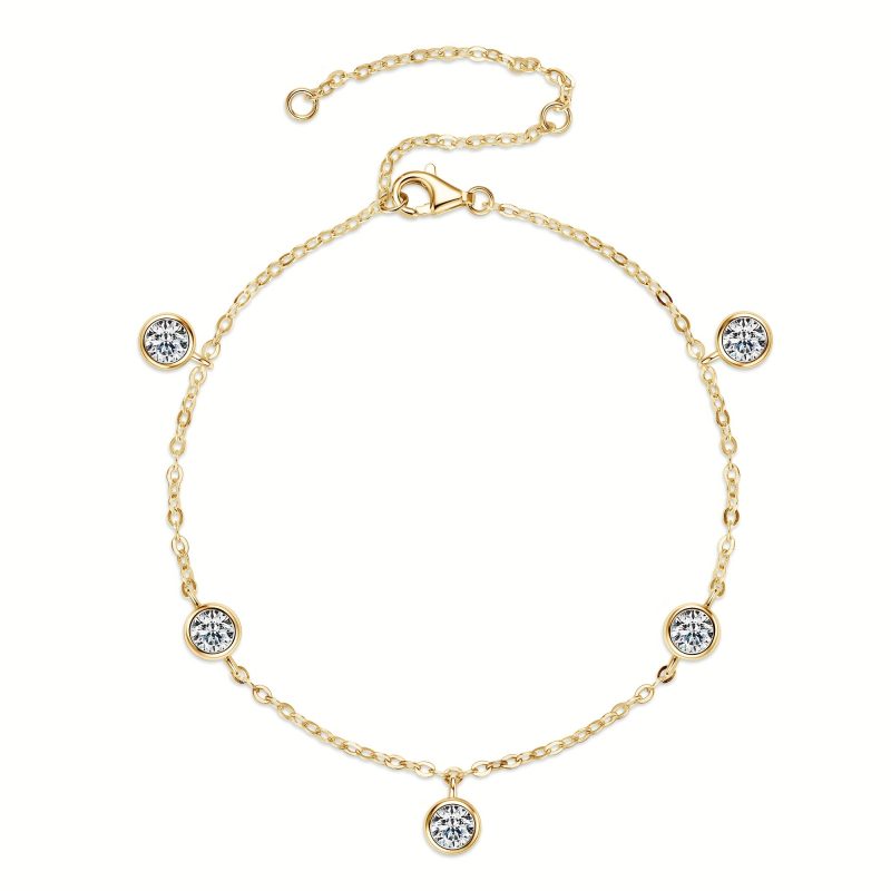 Elegant 4mm Moissanite Bracelets |Glod Plated