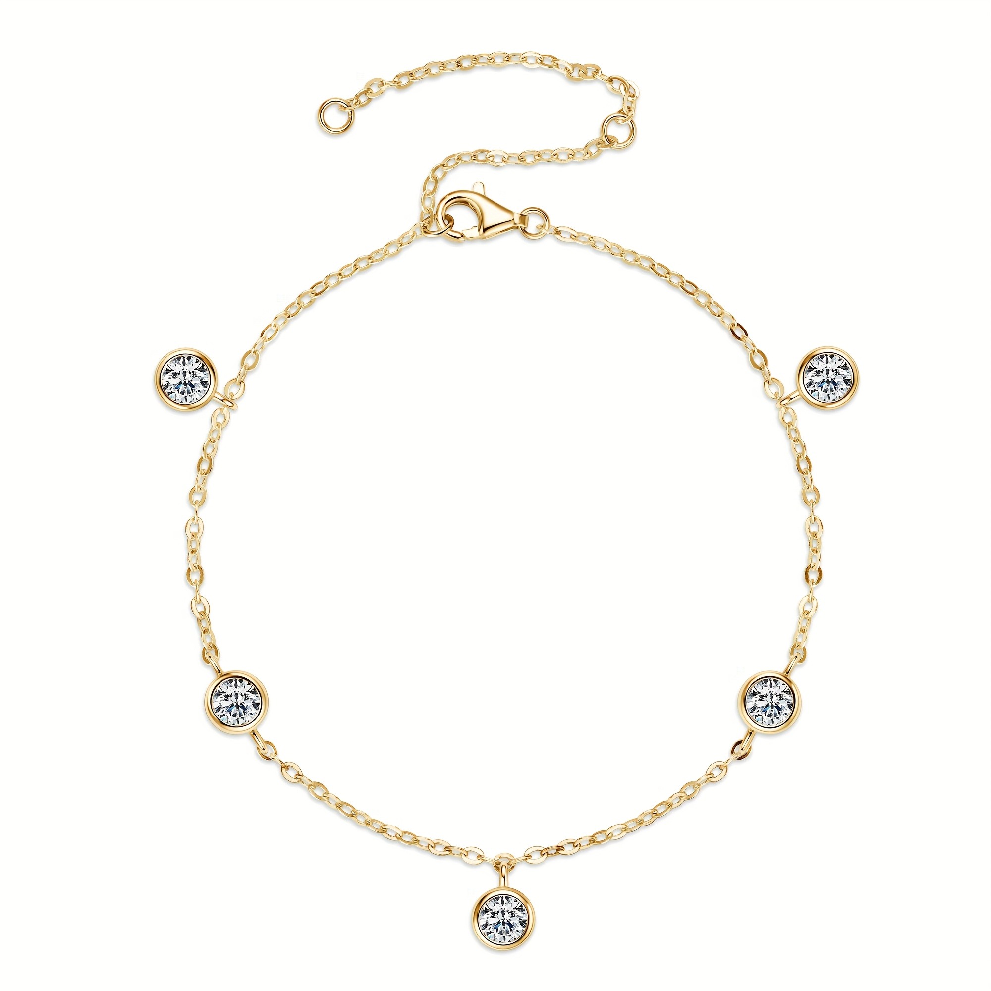 Elegant 4mm Moissanite Bracelets |Glod Plated