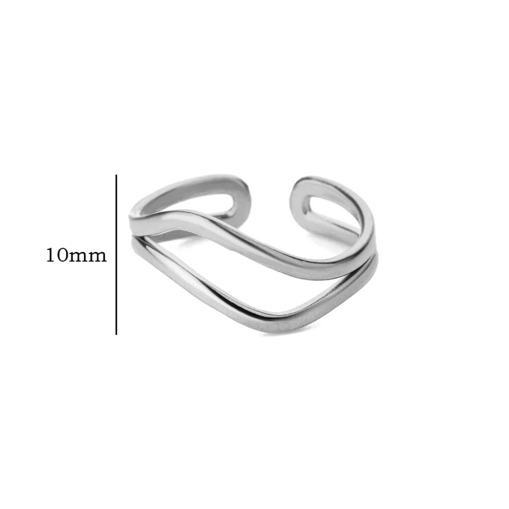 Hollow Double Layer Line Ring |Gold Color - Image 6