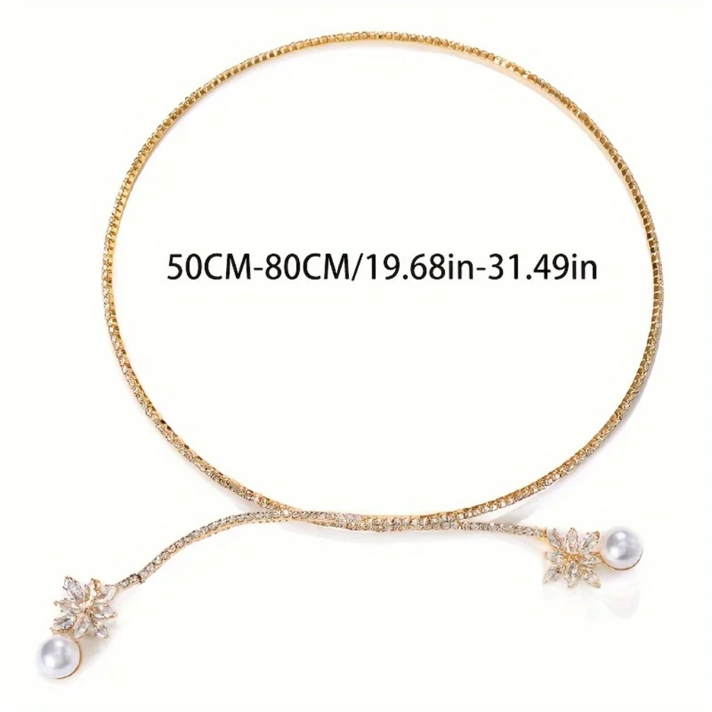 Vintage Pearl Zirconia Pendant Necklace |White - Image 7