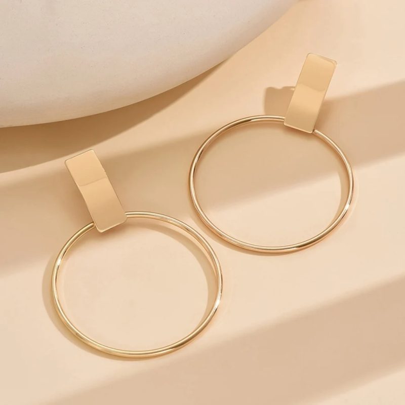 Circle Ear Clips Earrings |Gold Plated