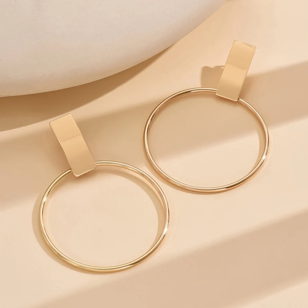Circle Ear Clips Earrings |Gold Plated