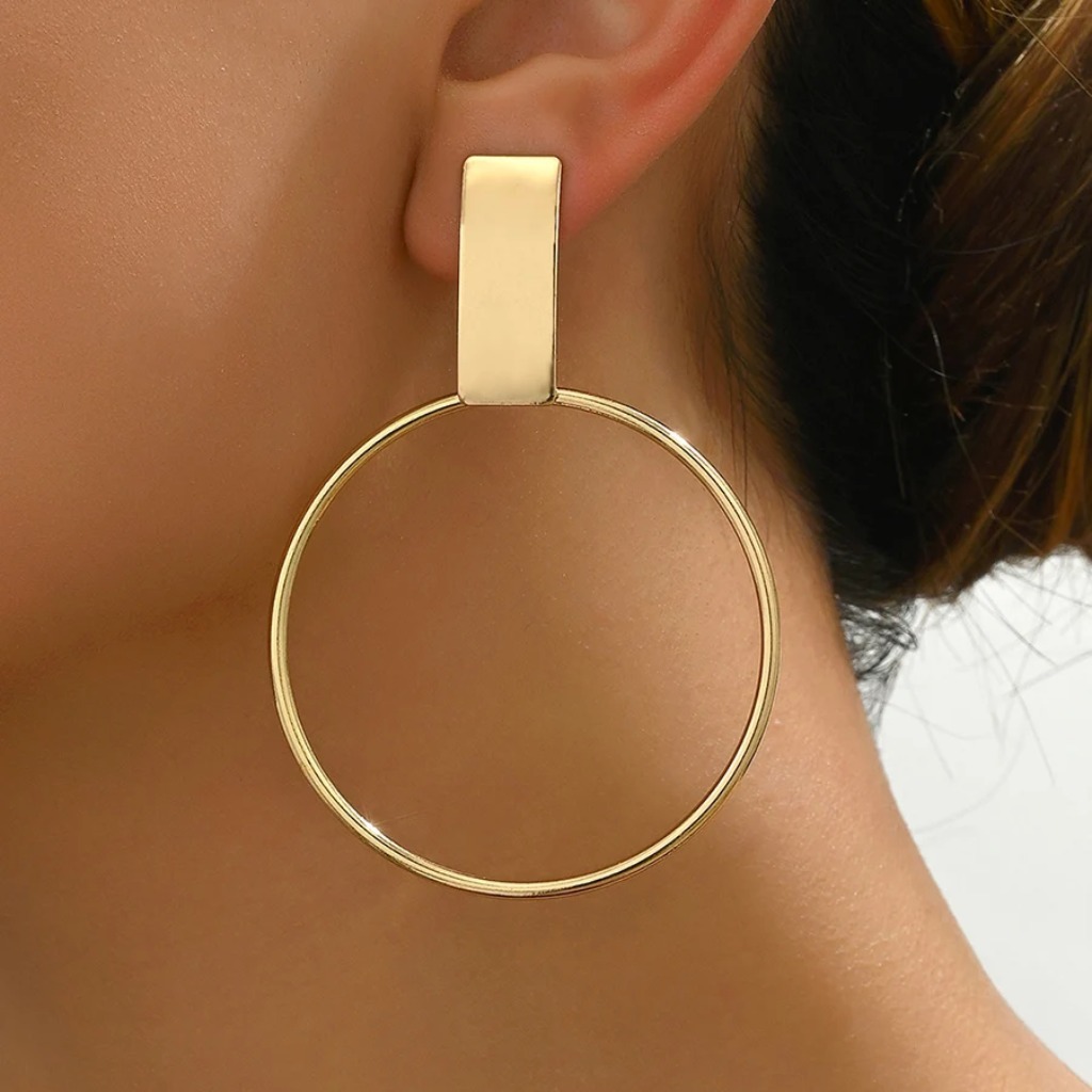 Circle Ear Clips Earrings |Gold Plated - Image 4